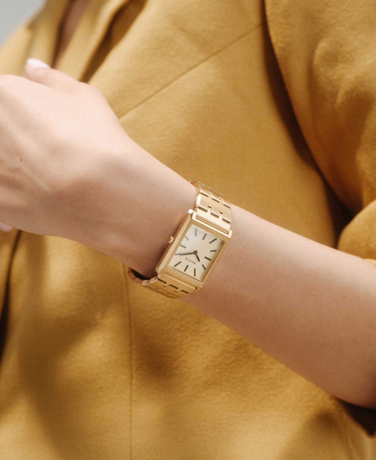 Breda Women's 'Virgil' Gold Stainless Steel Bracelet Watch