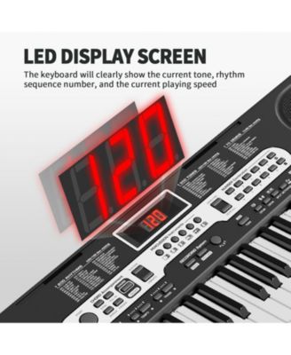 61-Key Electronic Keyboard Piano Set with LCD Screen for Beginners