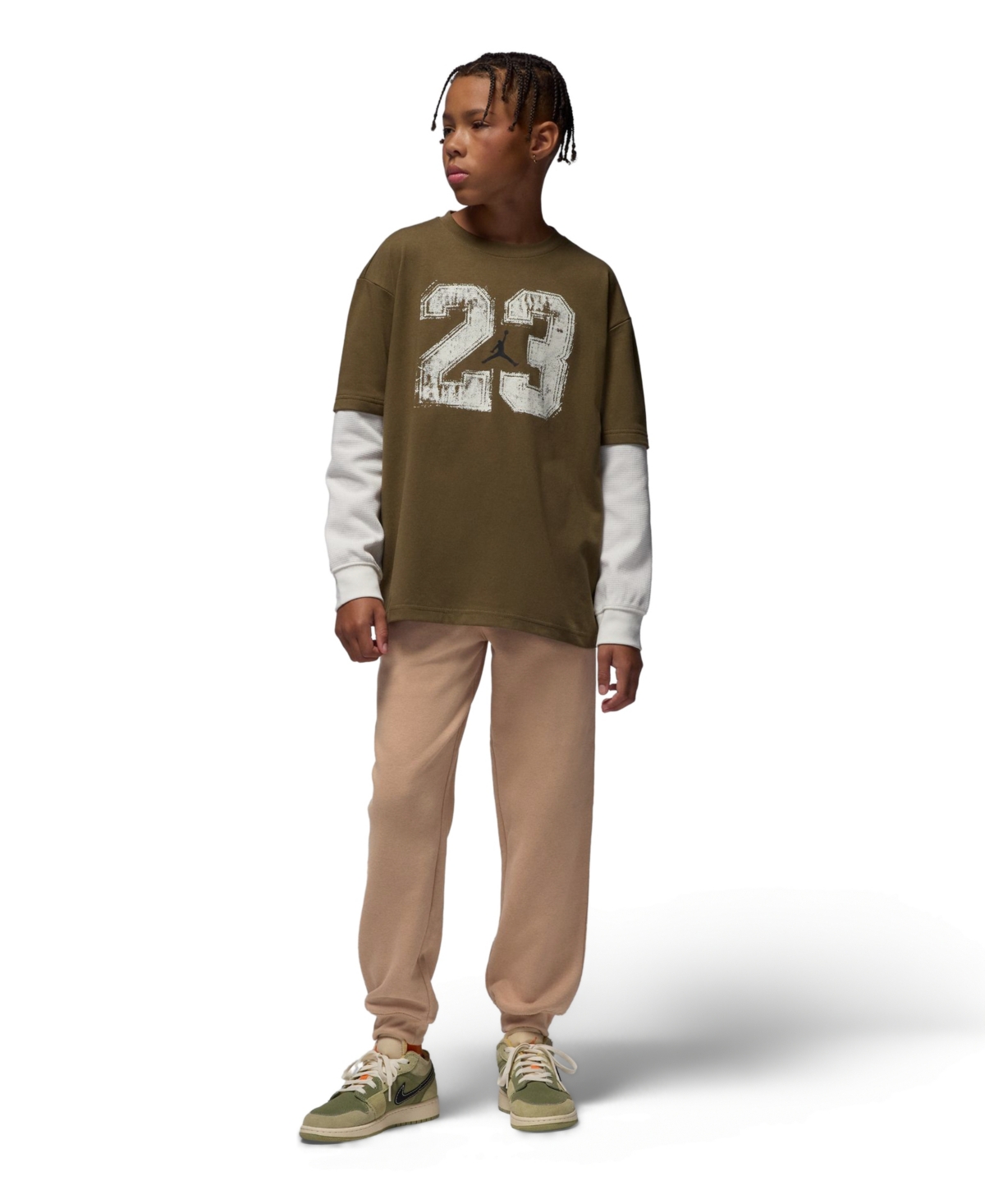 Jordan Big Boys 8-18 Mj Brooklyn Pull-on Pants In Brown