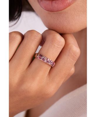 Multi-Gemstone (1 ct. t.w.) & Nude Diamond (1/10 ct. t.w.) Cluster Ring in 14k Rose Gold