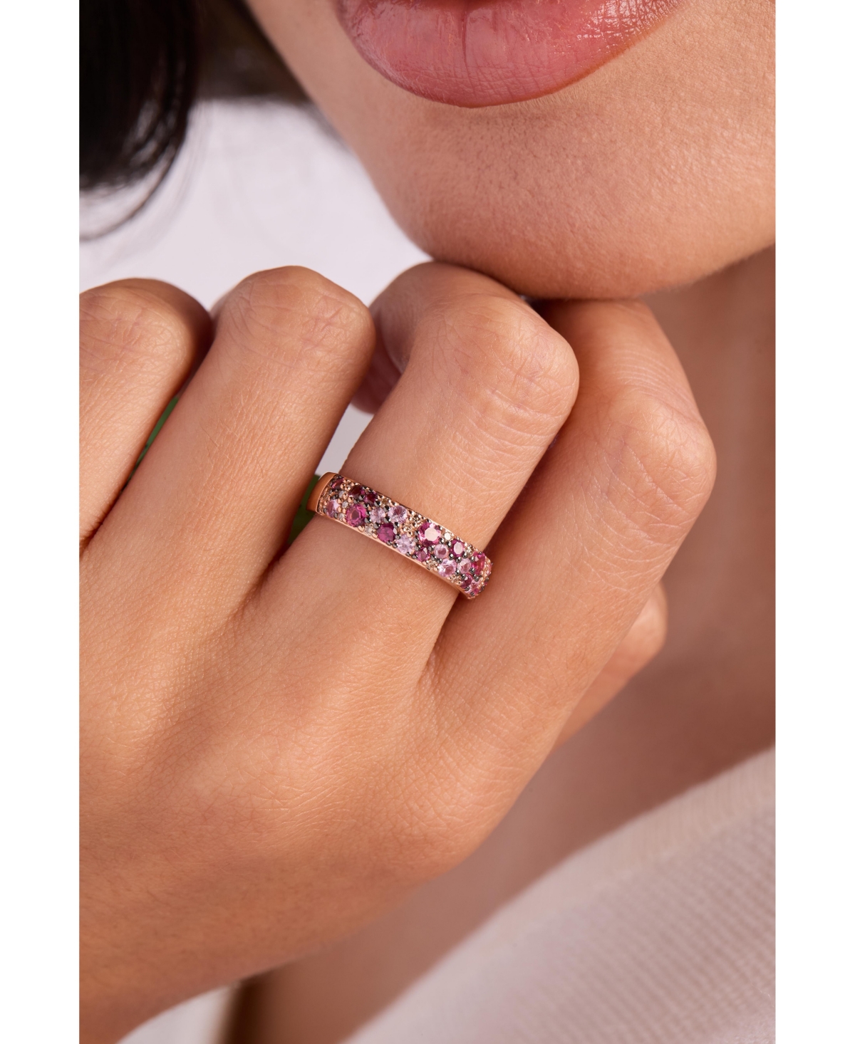 Le Vian Multi-Gemstone (1 ct. t.w.) & Nude Diamond (1/10 ct. t.w.) Cluster Ring in 14k Rose Gold
