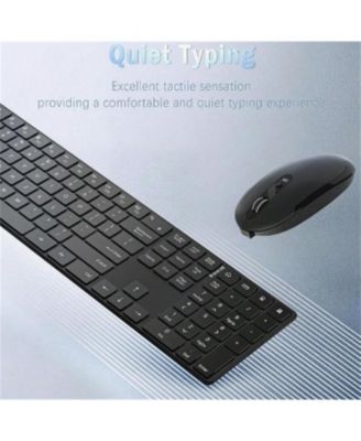 Wireless Keyboard and Mouse Combo- 2.4GHz Wireless Connection, Ultra Slim Silent Mouse and Keyboard, Adjustable 1600 DPI, Black