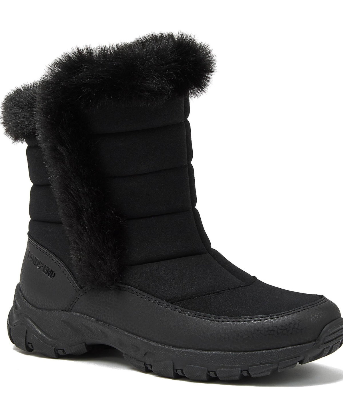 Lands' End Women's Expedition Faux Fur Waterproof Puffer Snow Boots