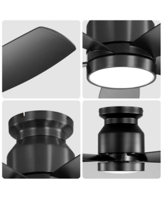 42-inch Modern Black 5-Blade Ceiling Fan With 6-Speed Adjustable Wind Speed and Light Kit