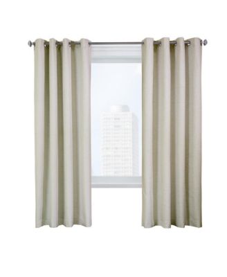 Ventura Blackout Grommet Curtain Panel Pair Frame Your Windows with Subtle Slub Textured Motif Each 78" x 84" Natural