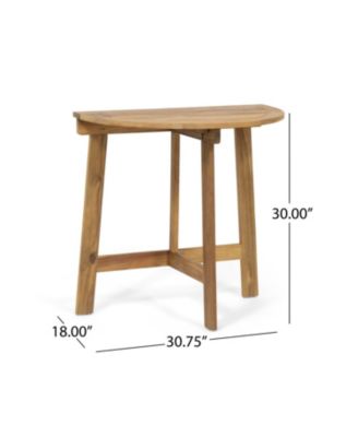 Outdoor Acacia Wood 3 Piece Half Round Folding Bistro Set Natural