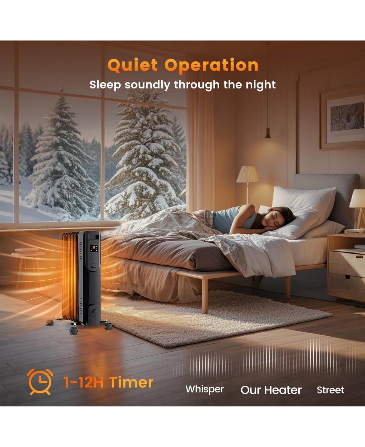 Sugift Oil Filled Radiator Heater with Adjustable Thermostat