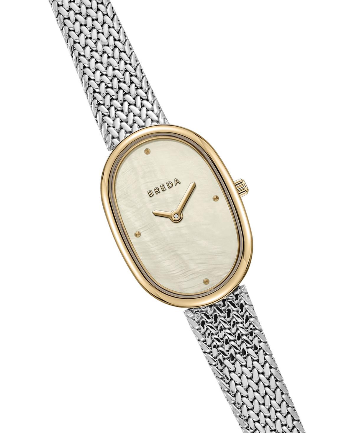 Breda Women's Jane Tethered Silver Mesh Bracelet Watch, 23mm
