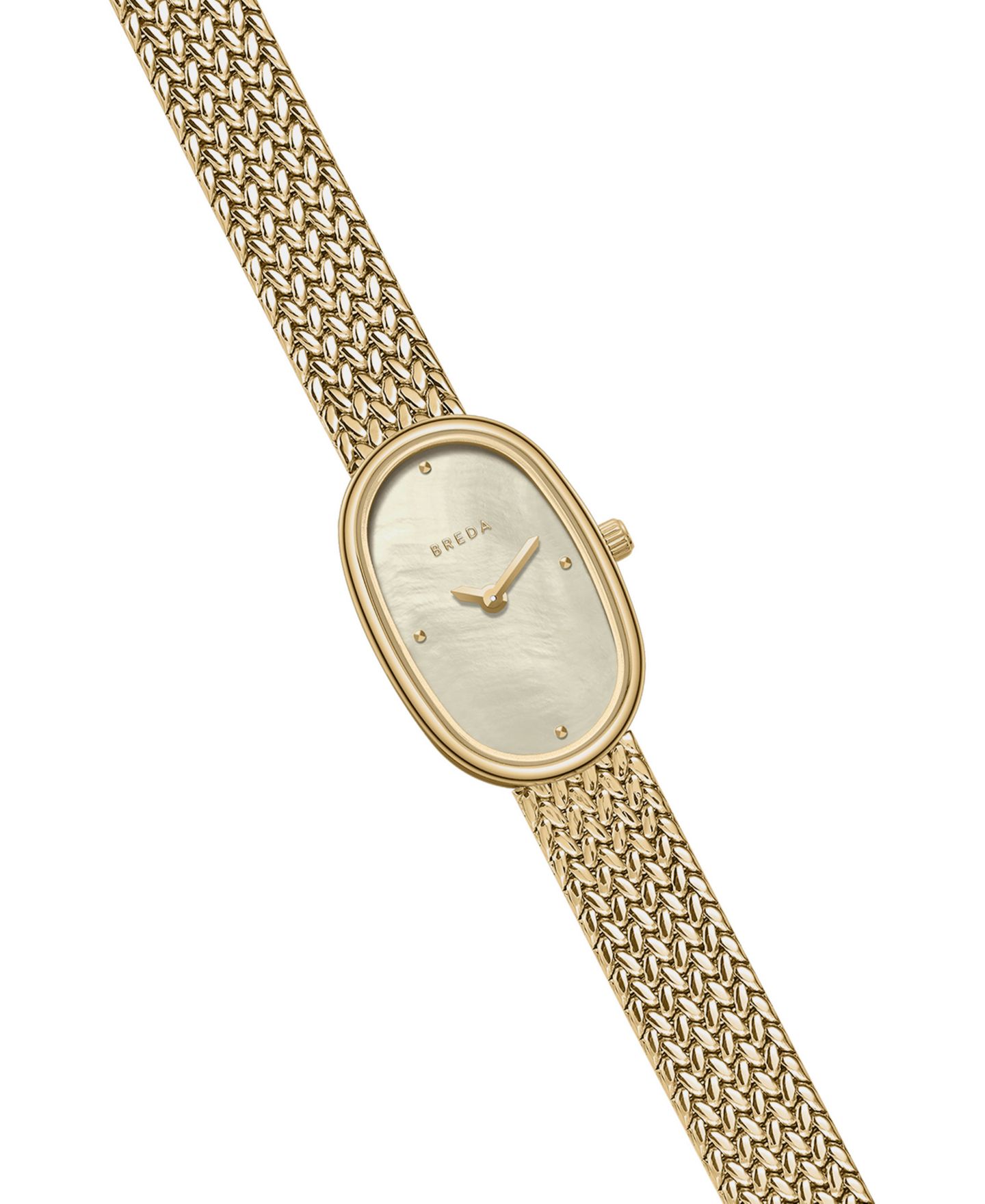Женские часы BREDA 'Jane Tethered' Gold Stainless Steel Mesh Watch, 18mm — фото 3