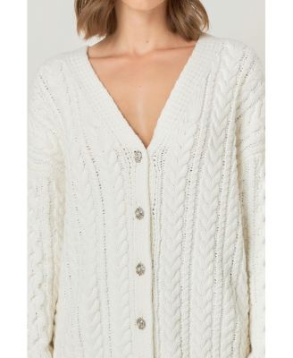 Women's Oversized Cable Knit Cardigan