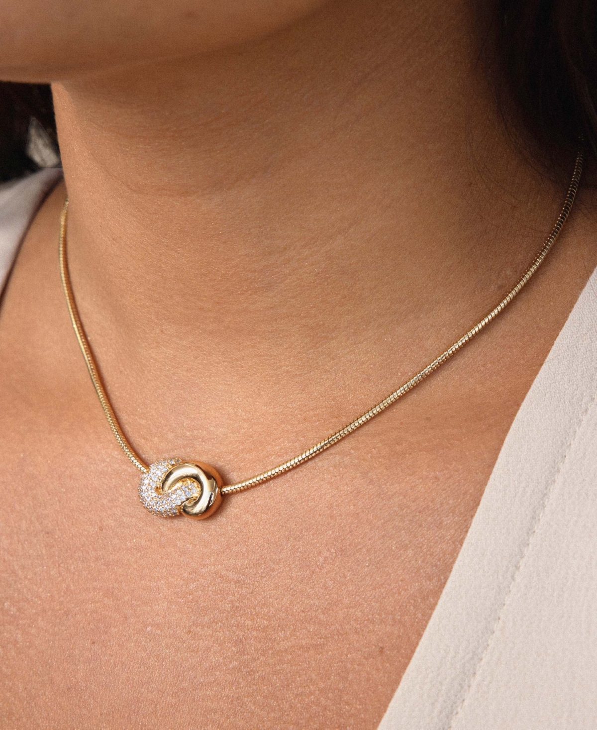 Ettika Gold Plated Love Me Knot Necklace