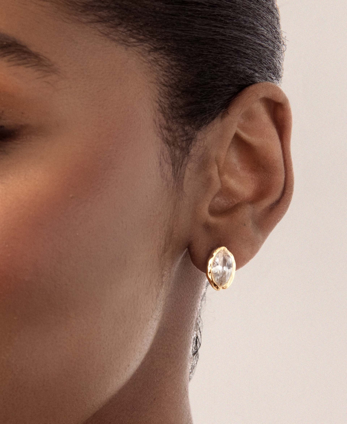 Ettika Gold Plated Crystal Luxe Mini Stud Earrings In Gold