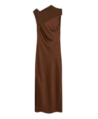 REISS - Women's Satin Draped Open-Back Dress
