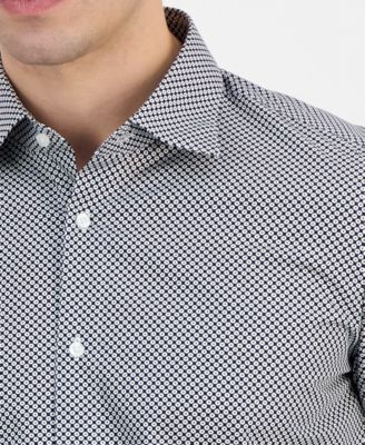 Men's Modern-Fit Circle Print Dress Shirt 