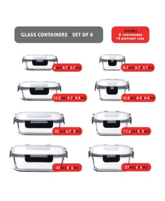 Borosilicate 16-Pc. Food Storage Containers Set