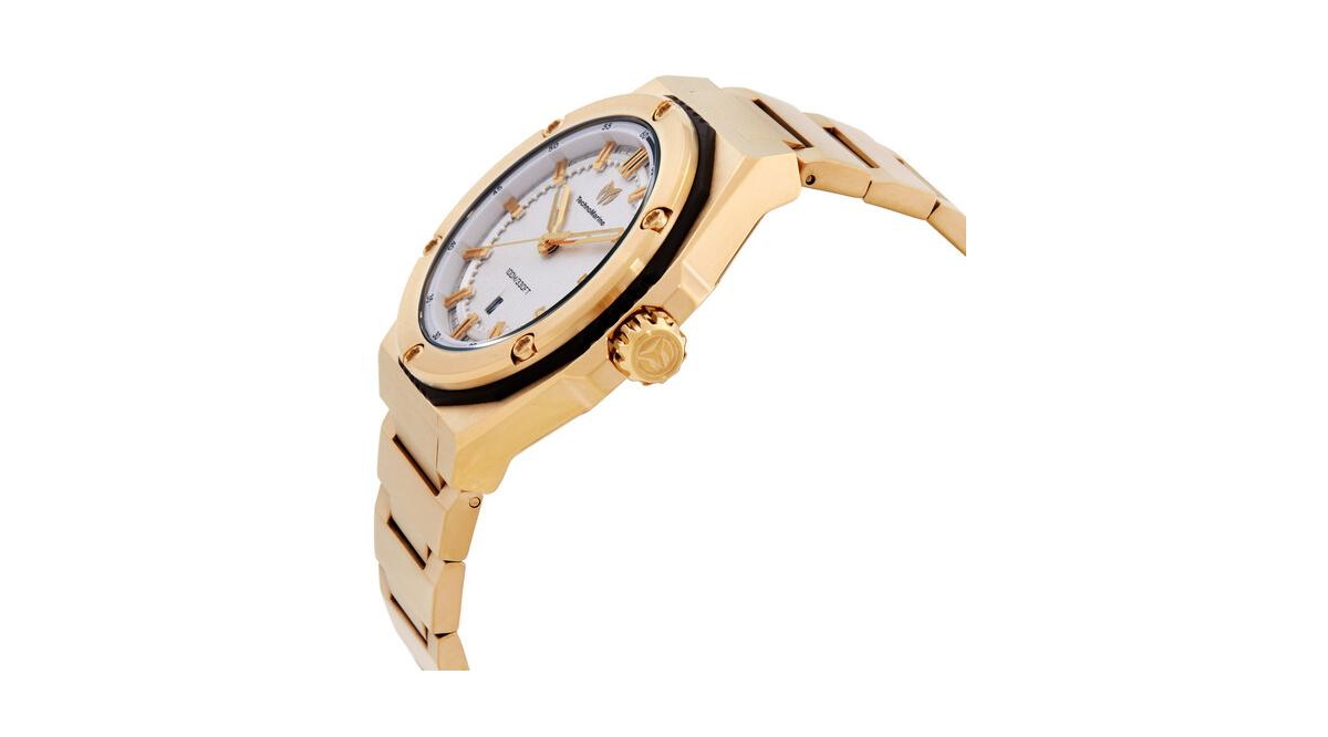 Technomarine Men's Tm-416077 Coral Quartz 3 Hand Silver Dial Watch