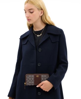 Essential Slim Accordion Signature Canvas Zip Around Wallet