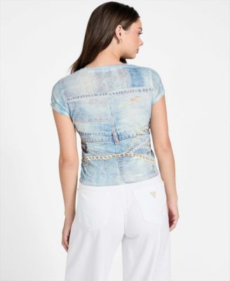 Women's Short-Sleeve Denim Sub R5 Top