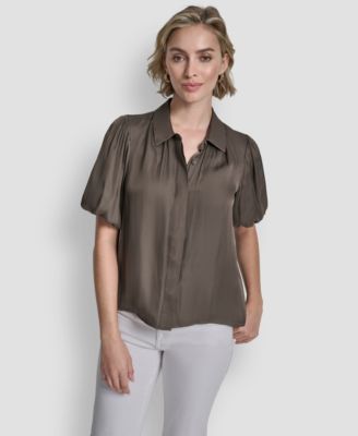 Women's Short-Sleeve Park Satin Top