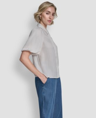 Women's Short-Sleeve Park Satin Top