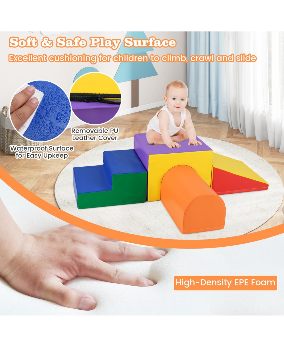 Skonyon 4-Piece Climb and Crawl Foam Block Play Set