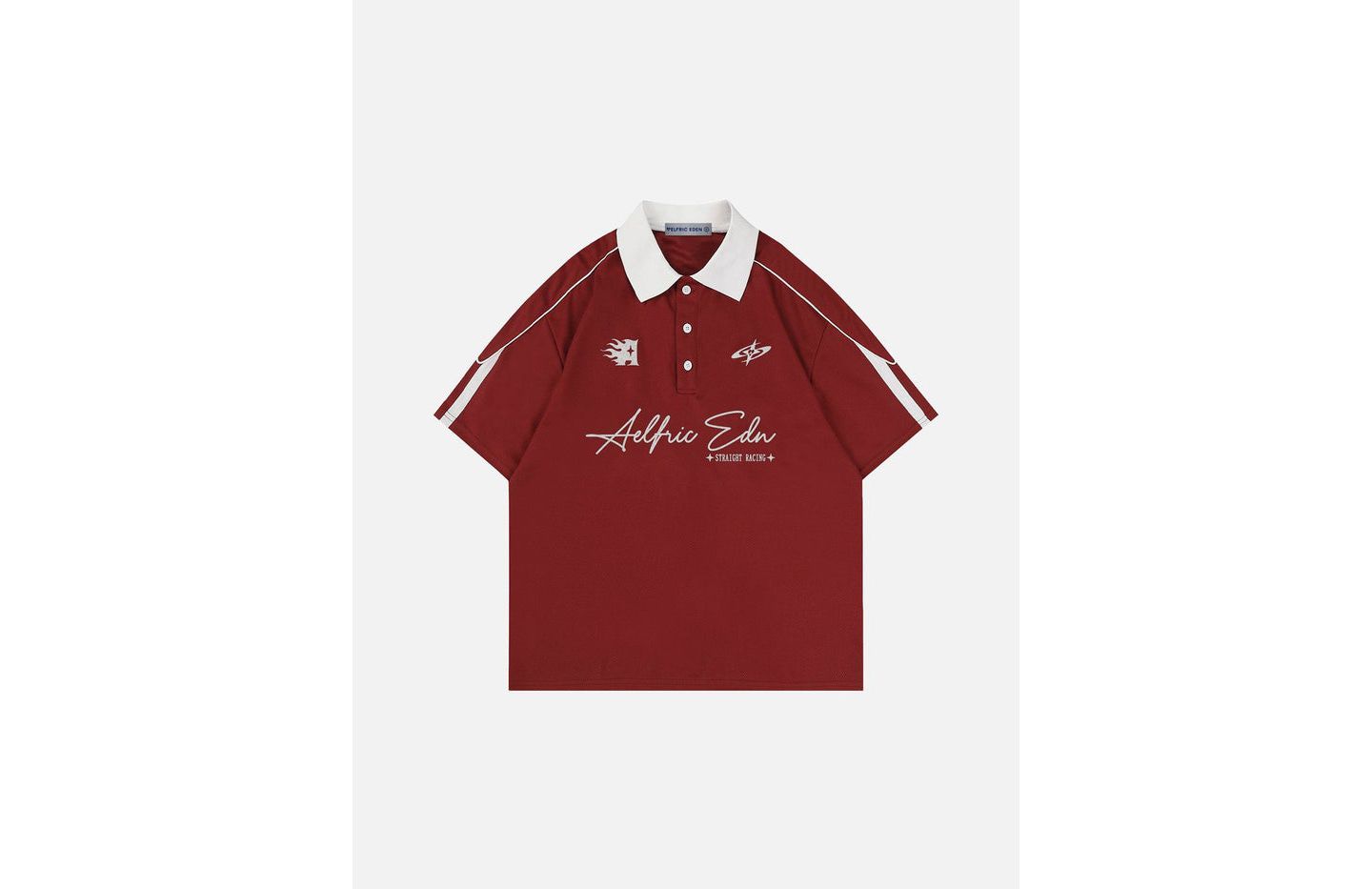 Мужской топ AELFRIC EDEN Sporty Polo Soccer Jersey, цвет: Красный — фото 4
