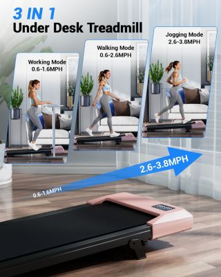 Superun Walking pad,6% Manual Incline Under Desk Treadmills,300 LBS Walking pad treamill