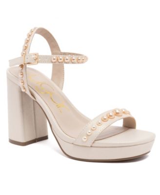 Women's Vallentina Pearl Block Heel Dress Sandals
