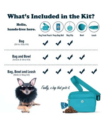 3-in-1 Crossbody Dog Walk Bag with Matching Planet-Safe Dog Poop Bags