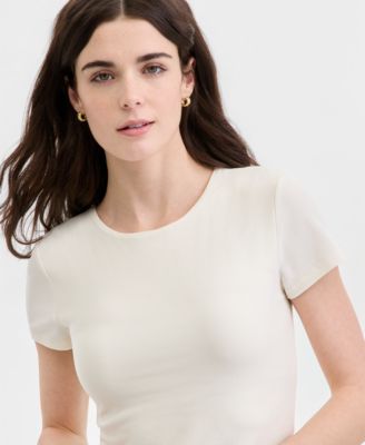 Juniors' Double-Layer Short-Sleeve T-Shirt