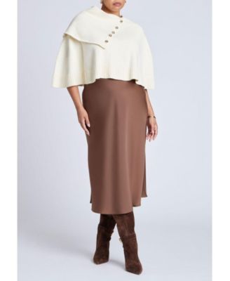 Women's Button Detail Sweater Poncho