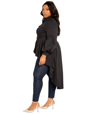 Plus Size High-low Peplum Blouse