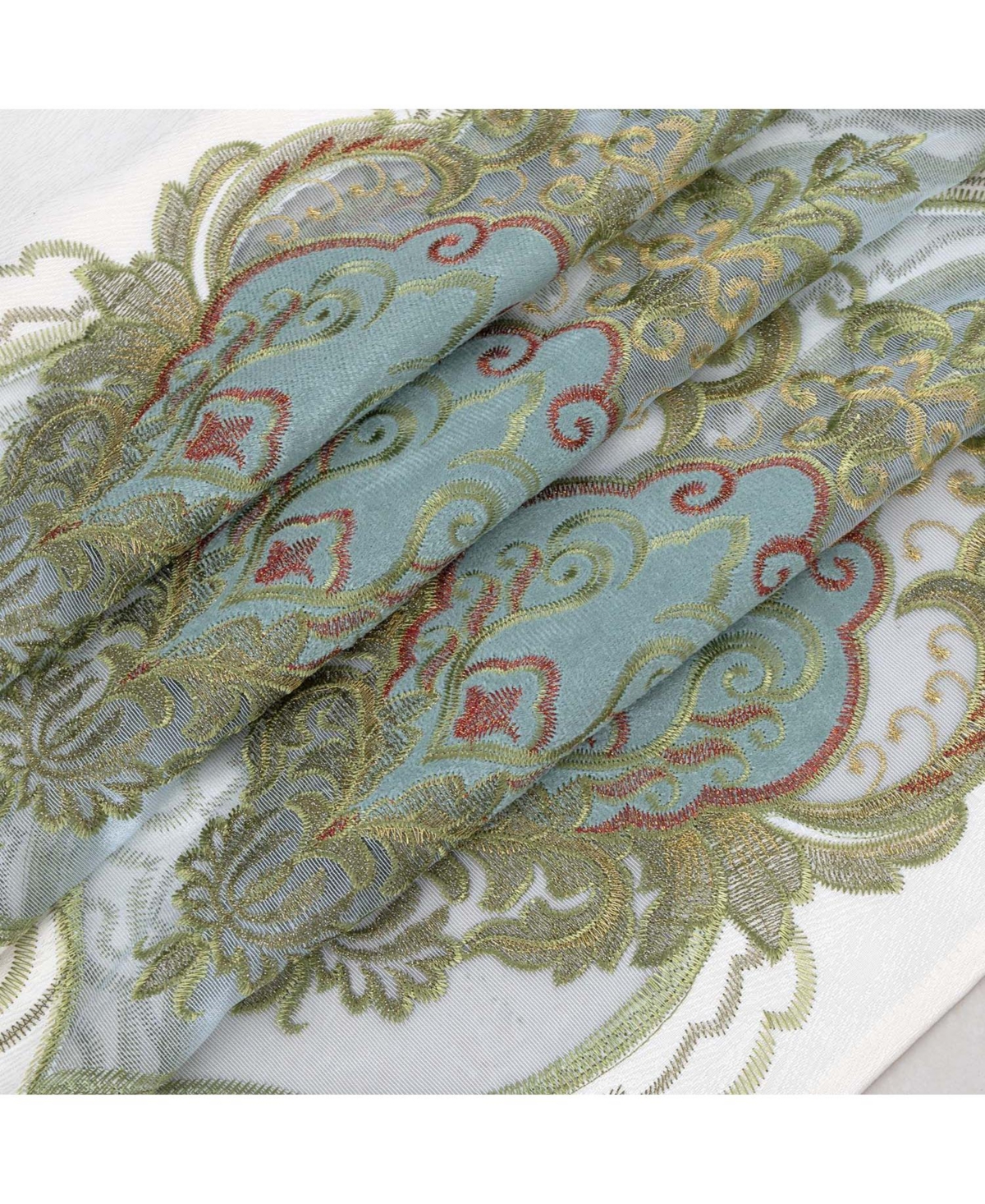 Rt Designer Collection Betsy Macrame Rod Pocket Curtain Panel 52" x 84" Sage