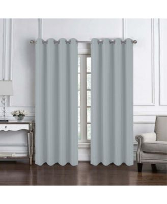 RT Designer Collection Cindy Textured 2 Pack Grommet Curtain Panel 36" x 84" Silver