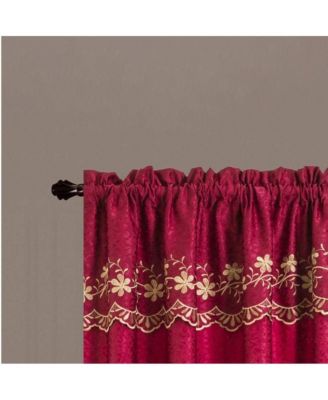 Alisa Macrame Rod Pocket Window Room Darkening Panel 54" x 84" Burgundy