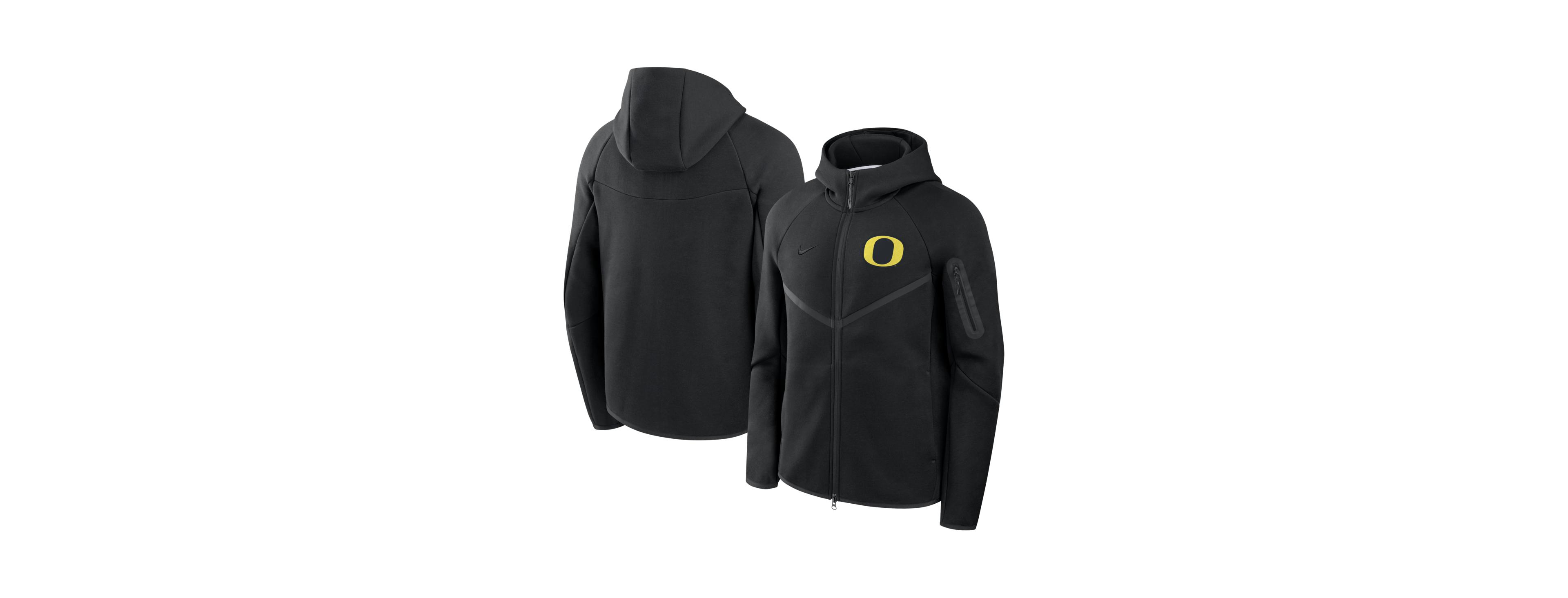 Nike Men's Black Oregon Ducks Tech Fleece Full-Zip Windrunner Hoodie