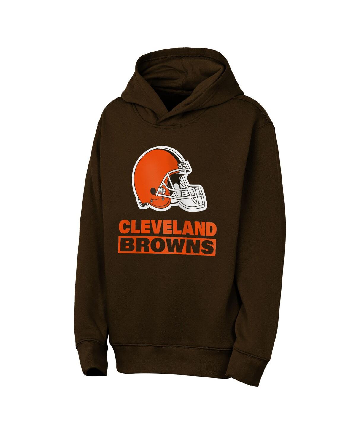 Outerstuff Big Boys And Girls Brown Cleveland Browns Back To Basics Hoodie In Brown