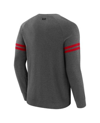 Men's Dark Heather Gray San Francisco 49ers Players Lounge Raglan Tri-Blend Sweatshirt