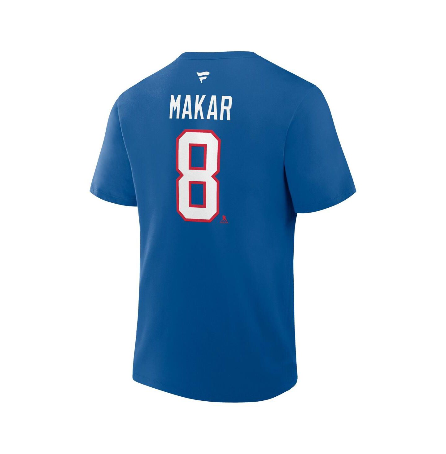 Мужская футболка Fanatics Cale Makar Blue Colorado Avalanche Heritage Authentic Stack Name & Number — фото 2