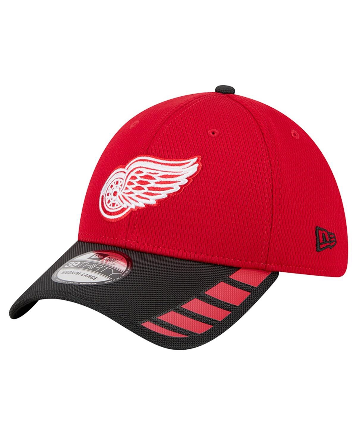 New Era Men's Red Detroit Wings Visor Hit 39THIRTY Flex Hat