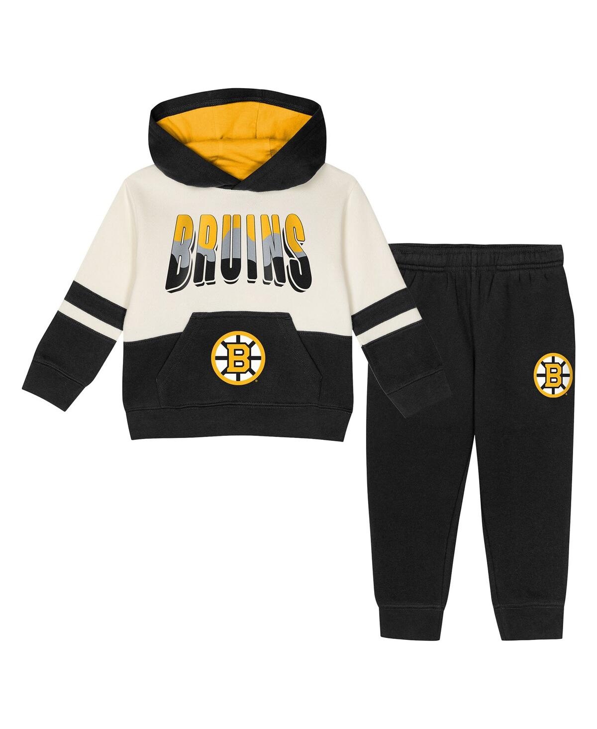 Outerstuff Toddler 2-Piece Black Boston Bruins Chants and Cheers Fleece Hoodie Pants Set