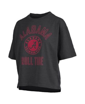 Women's Black Alabama Crimson Tide Motley Crew Bishop Waist Length Oversized T-Shirt
