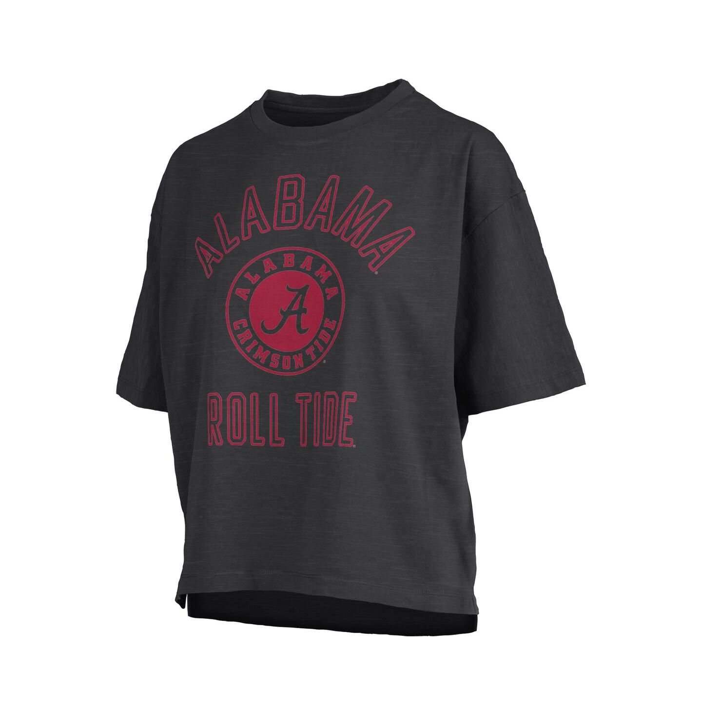 Женская футболка Pressbox Black Alabama Crimson Tide Motley Crew Bishop Waist Length Oversized — фото 3