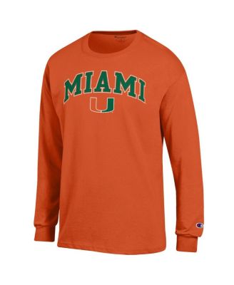Men's&nbsp;Orange Miami Hurricanes Arch Over Logo Long Sleeve T-Shirt