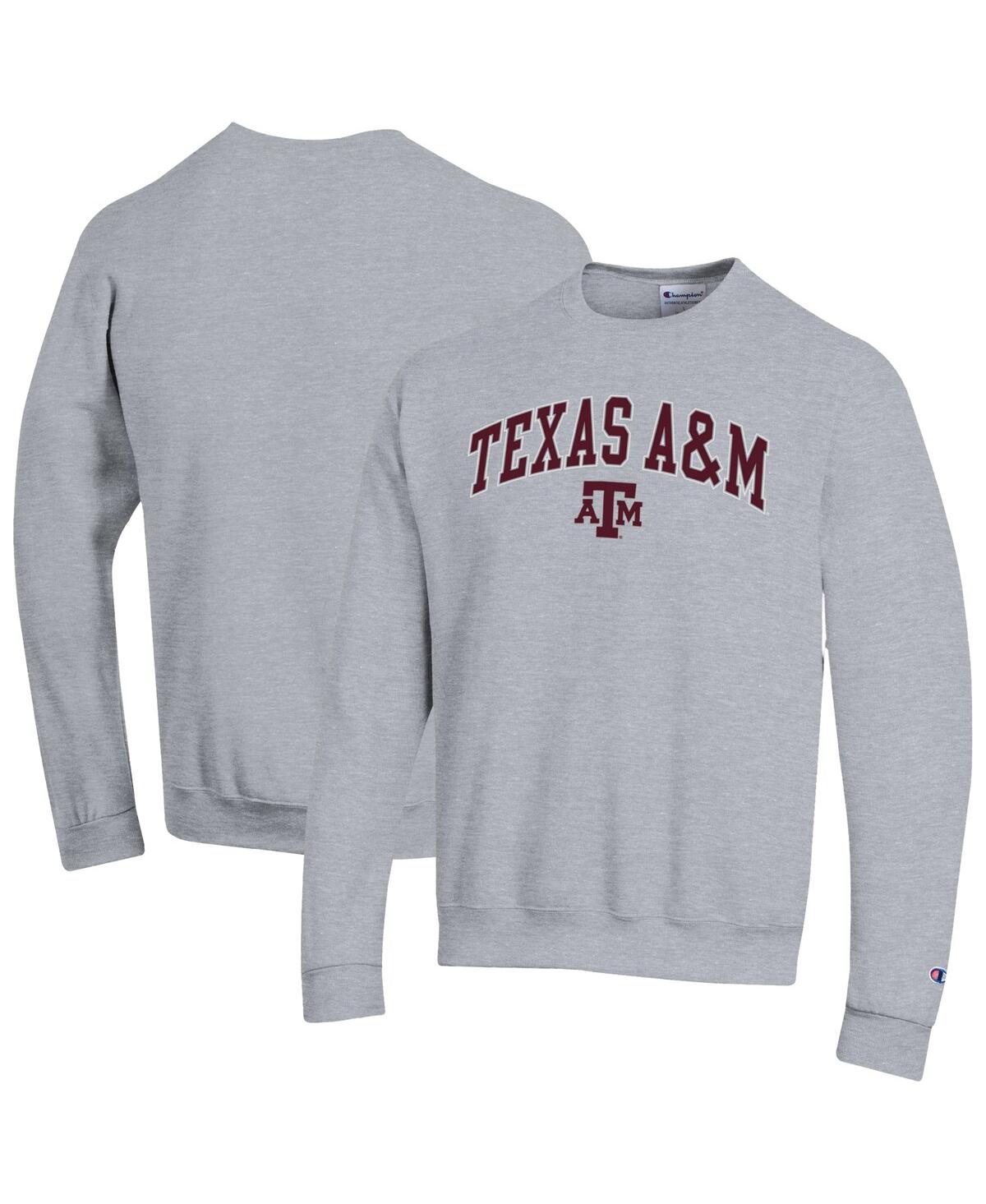 Champion Men's Champion Maroon Texas A&M Aggies Arch Over Logo Pullover Sweatshirt - Heather Gray
