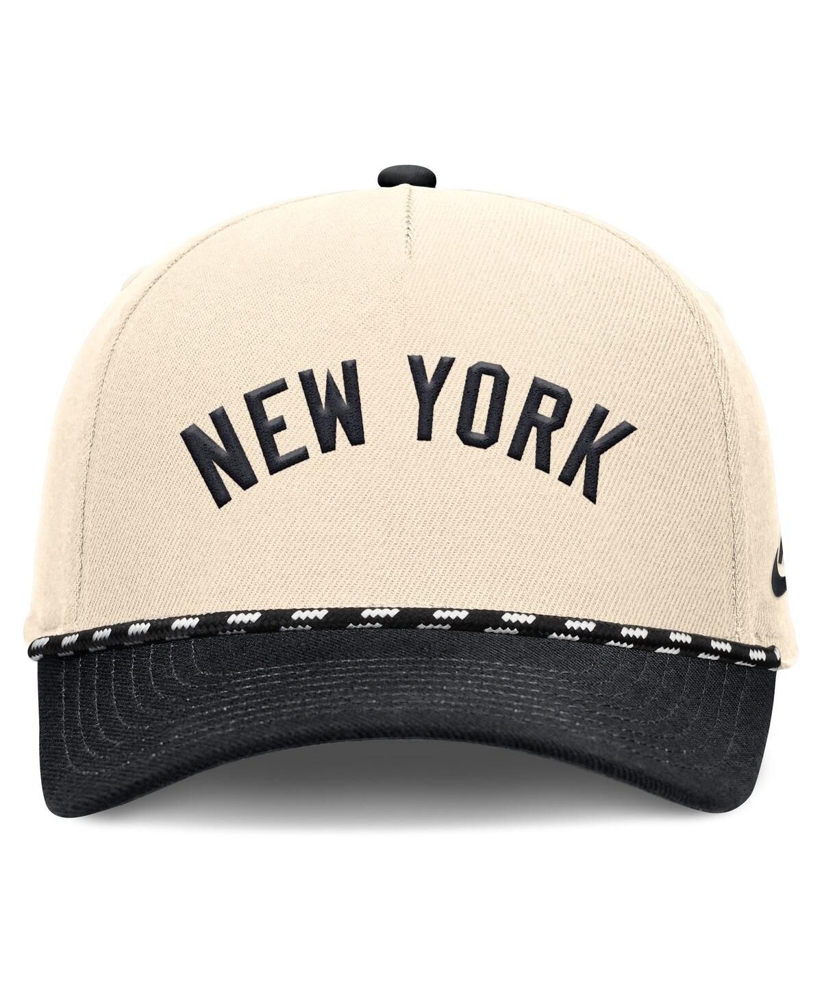 Nike Men's Natural/Black New York Yankees Cooperstown Collection Rise Adjustable Hat