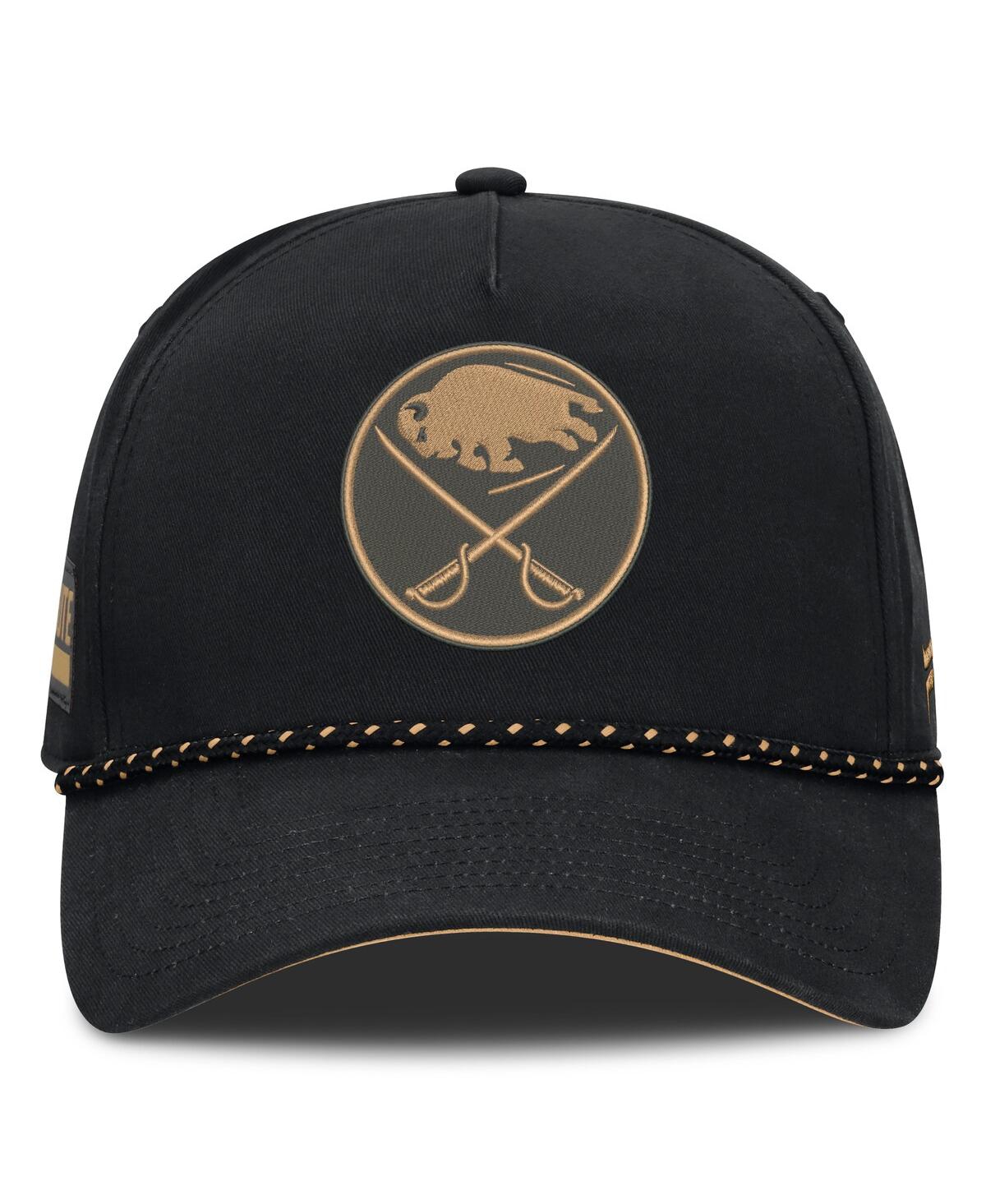 Fanatics Men's Black Buffalo Sabres Military Appreciation Authentic Pro A-frame Adjustable Hat In Black