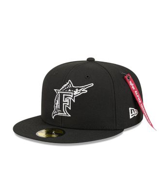 Men's x Alpha Industries Black Florida Marlins 59FIFTY Fitted Hat