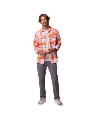 Men's Orange Clemson Tigers Flare Gun Omni-Wick Flannel Long Sleeve Button-Up Shirt