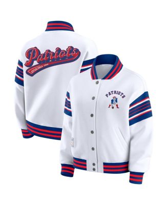 WEAR by Erin Andrews - Women's White New England Patriots Full-Snap Fleece Sweatshirt Jacket